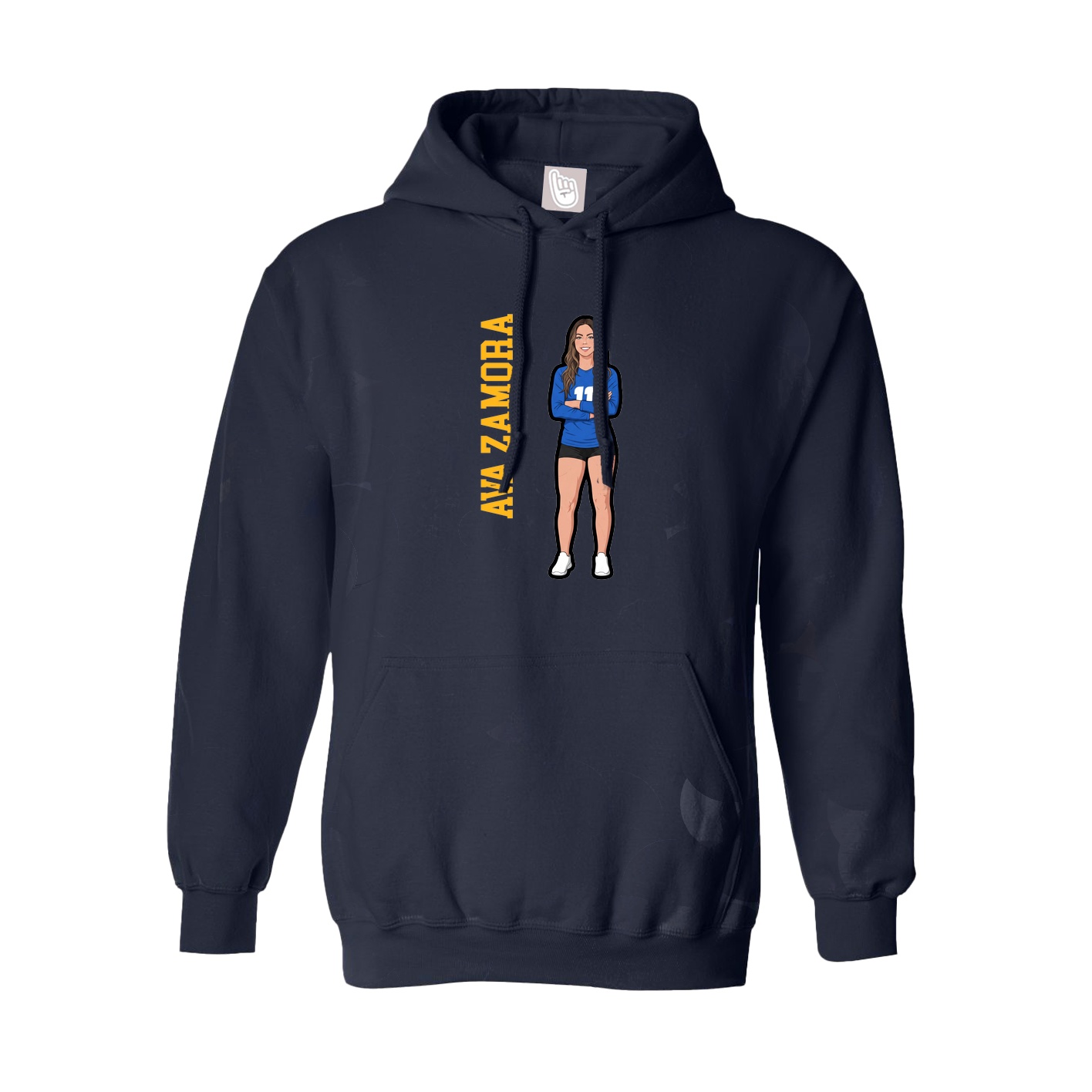 Youth Hoodie — Name Vertical in Navy
