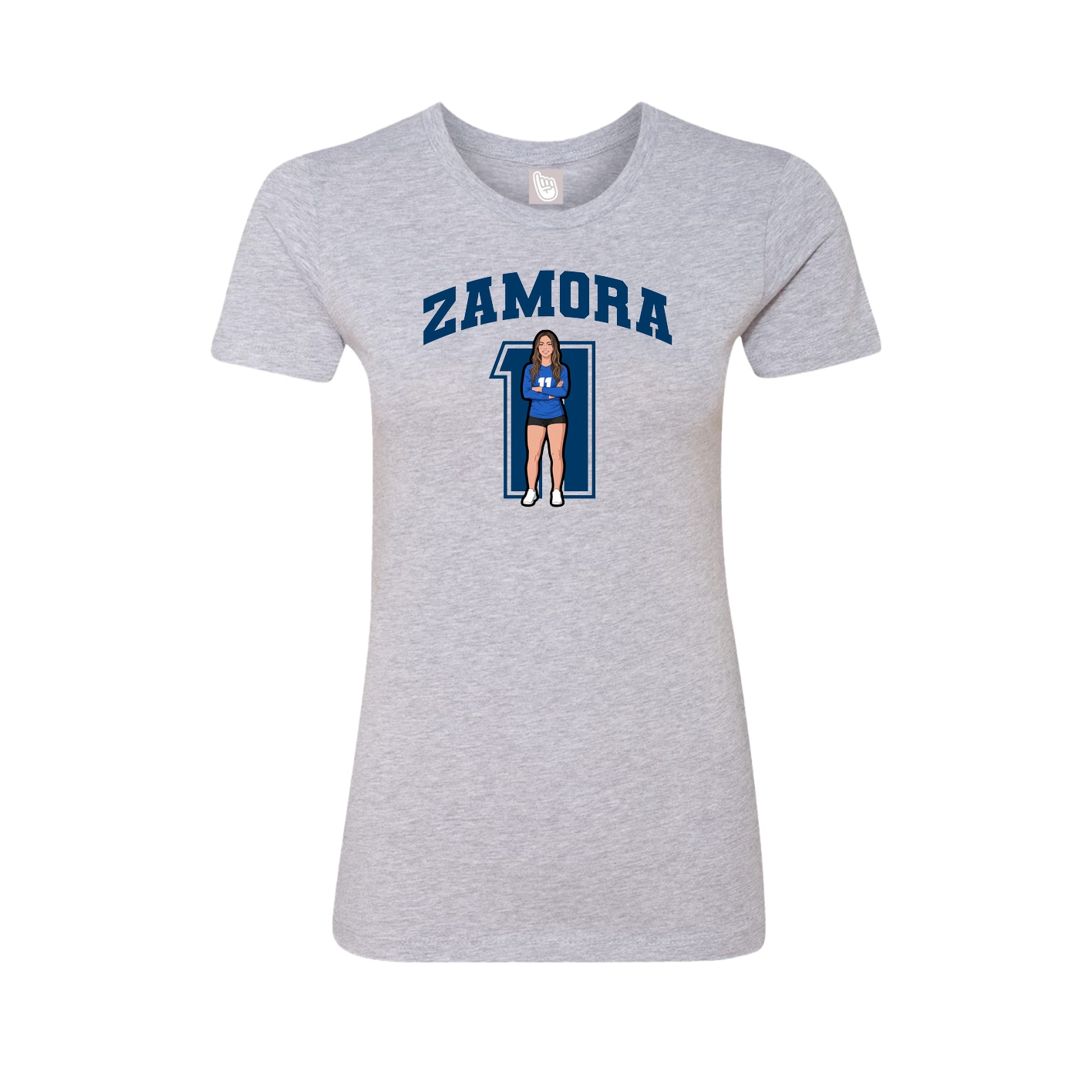 Fitted Women's Tee — Number in Grey