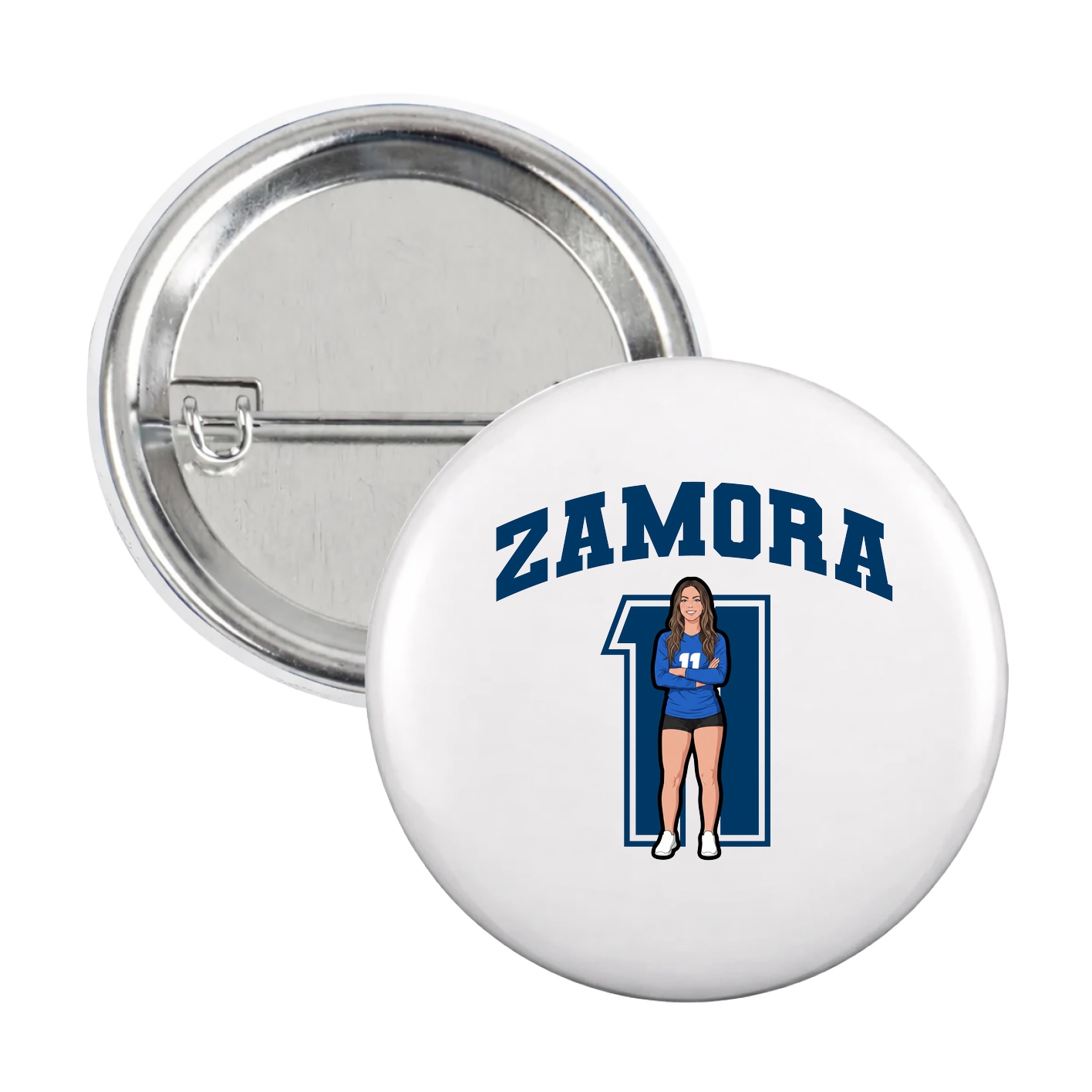 Game Day Button — Number in White
