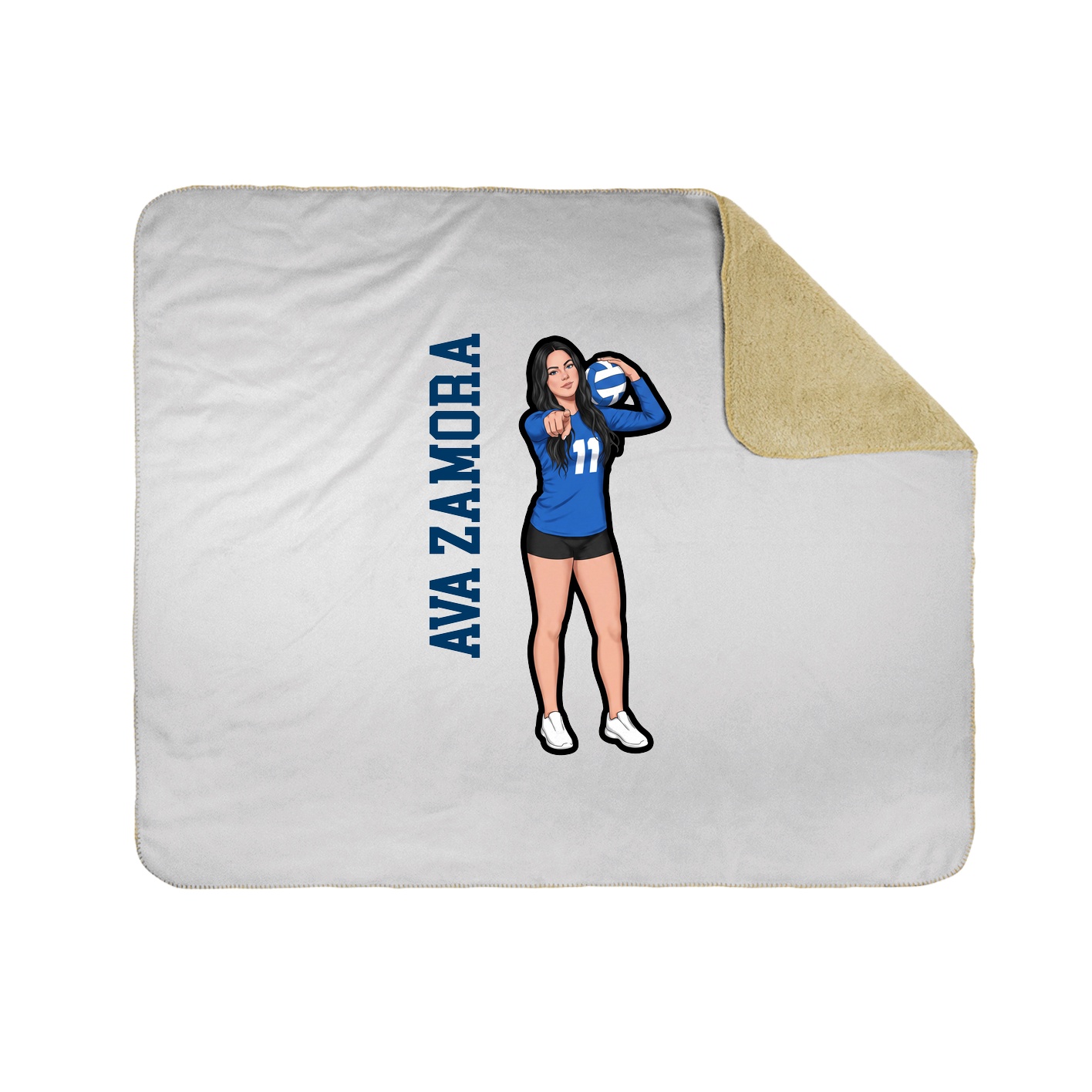 Throw Blanket — Name Vertical in White
