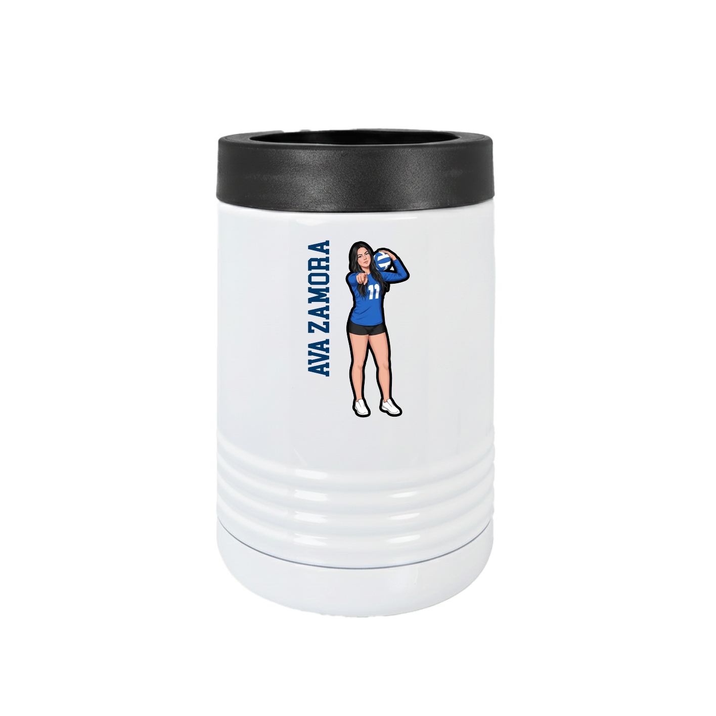 Beverage Holder — Name Vertical in White