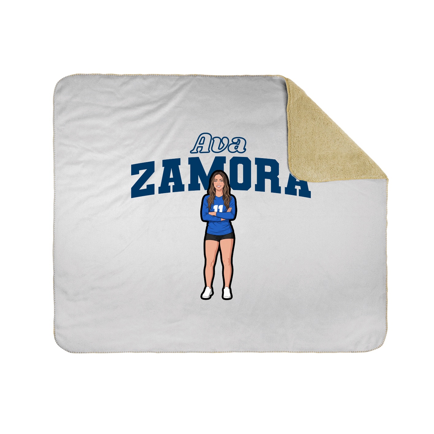 Throw Blanket — Name Arch in White