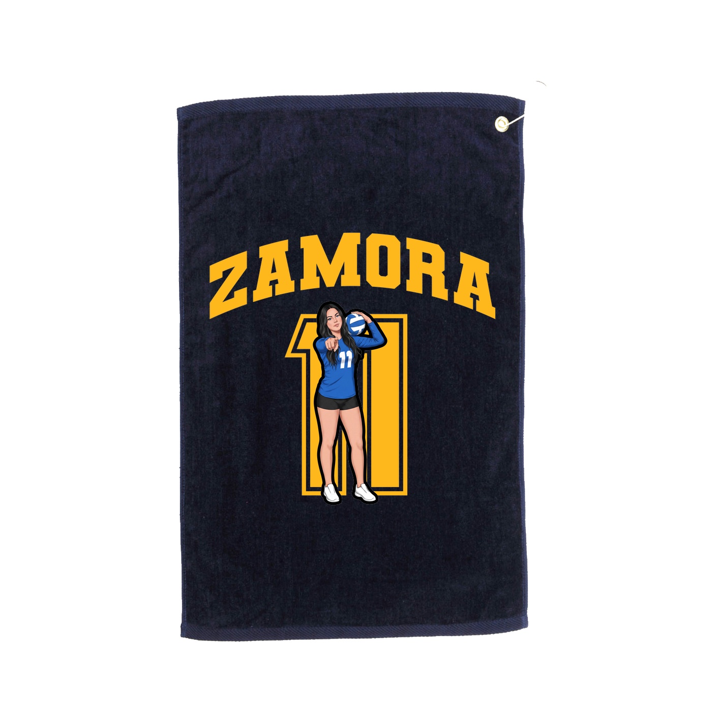 Golf Towel — Number in Navy
