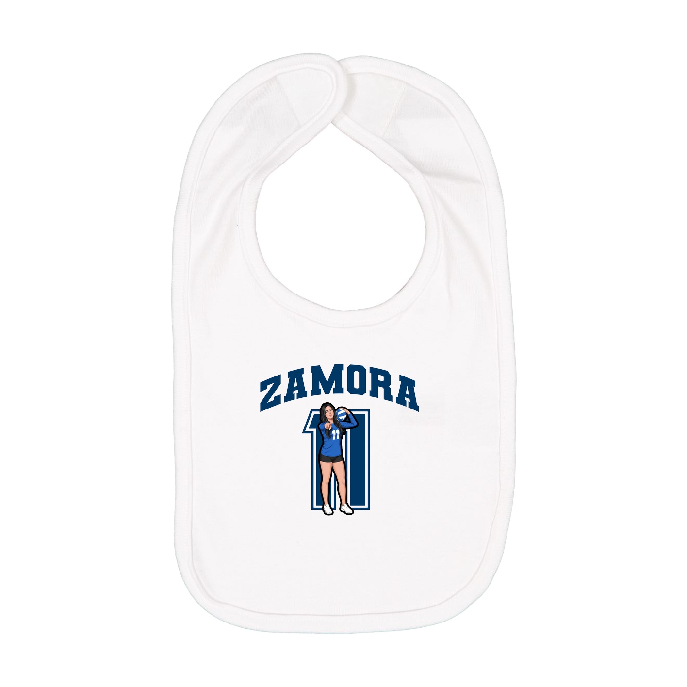 Infant Bib — Number in White