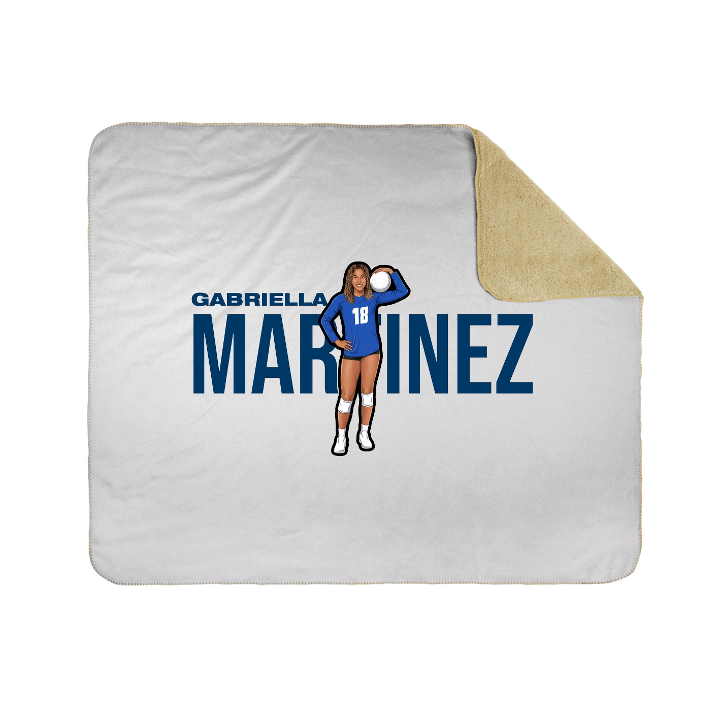Throw Blanket — Player Name in White
