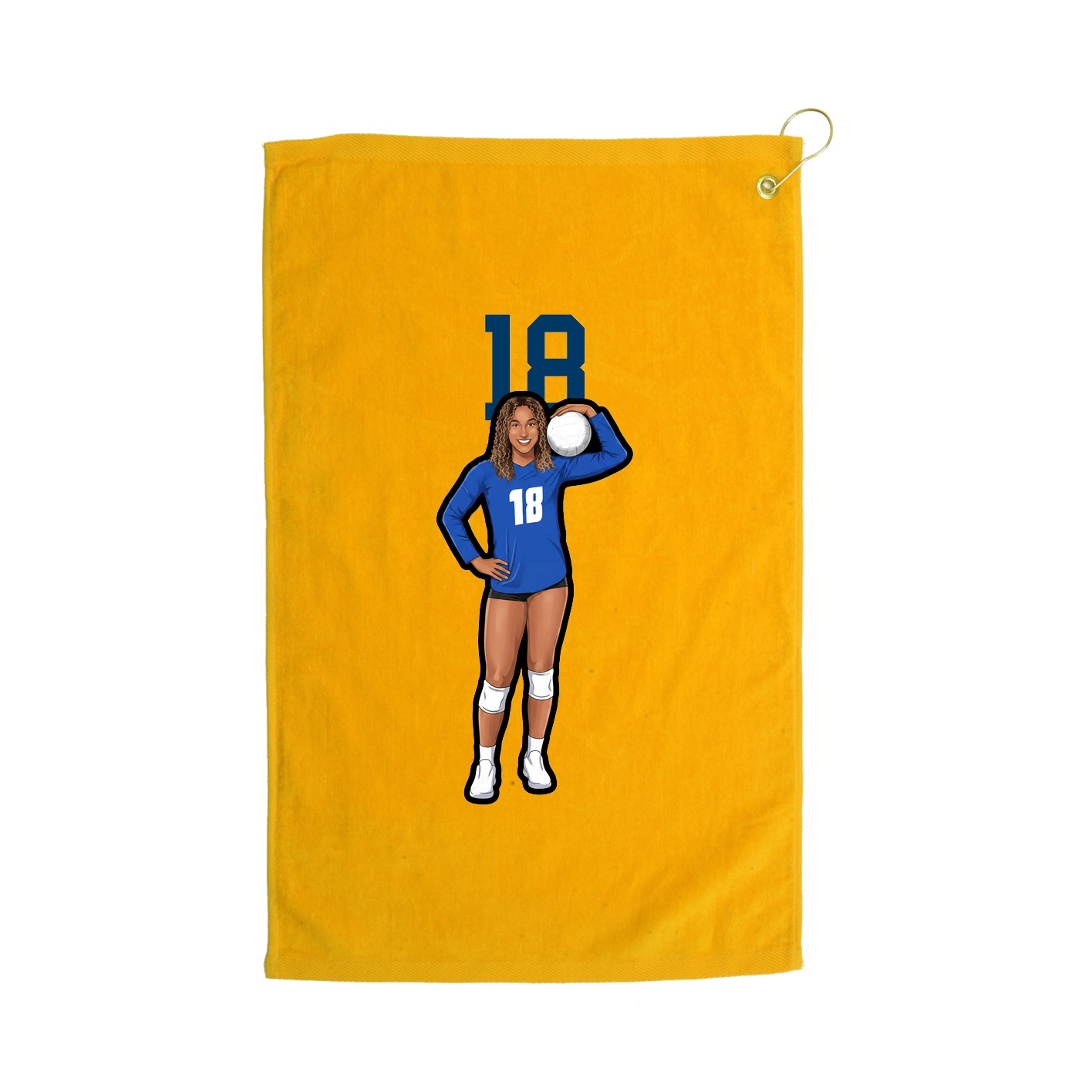 Golf Towel — Number Top in Gold