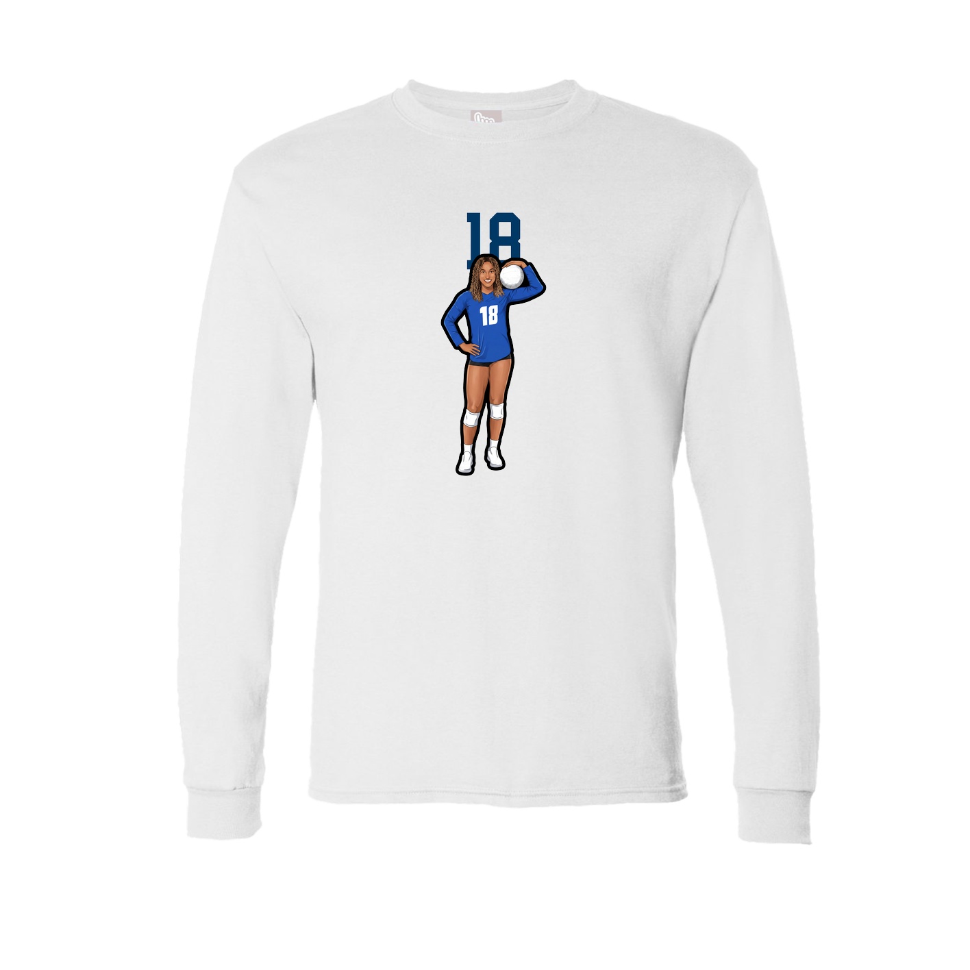Long Sleeve Tee — Number Top in White