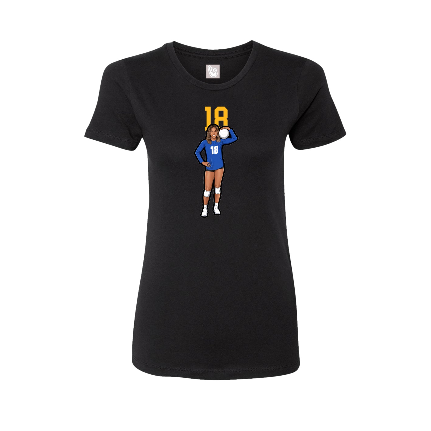 Fitted Women's Tee — Number Top in Black