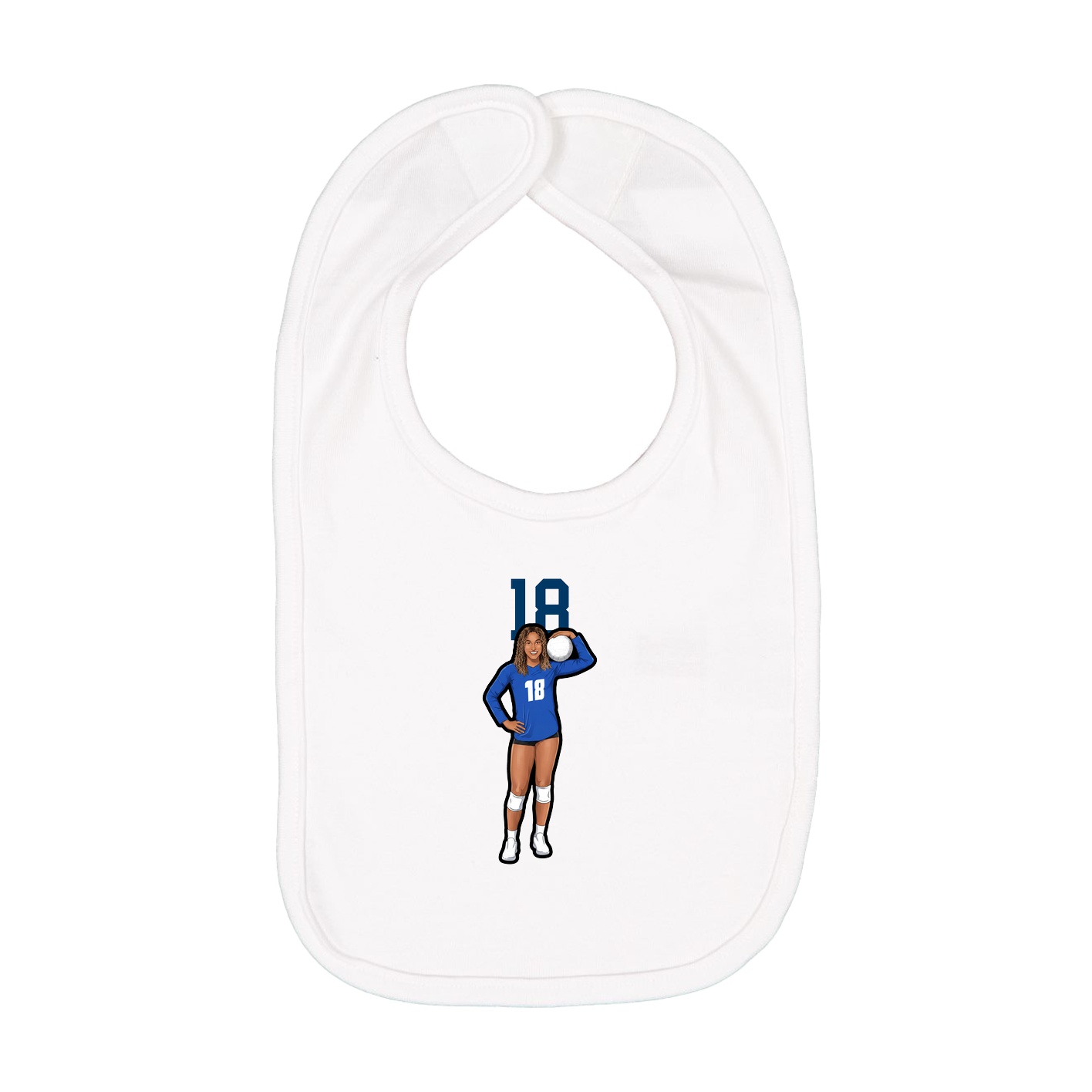 Infant Bib — Number Top in White
