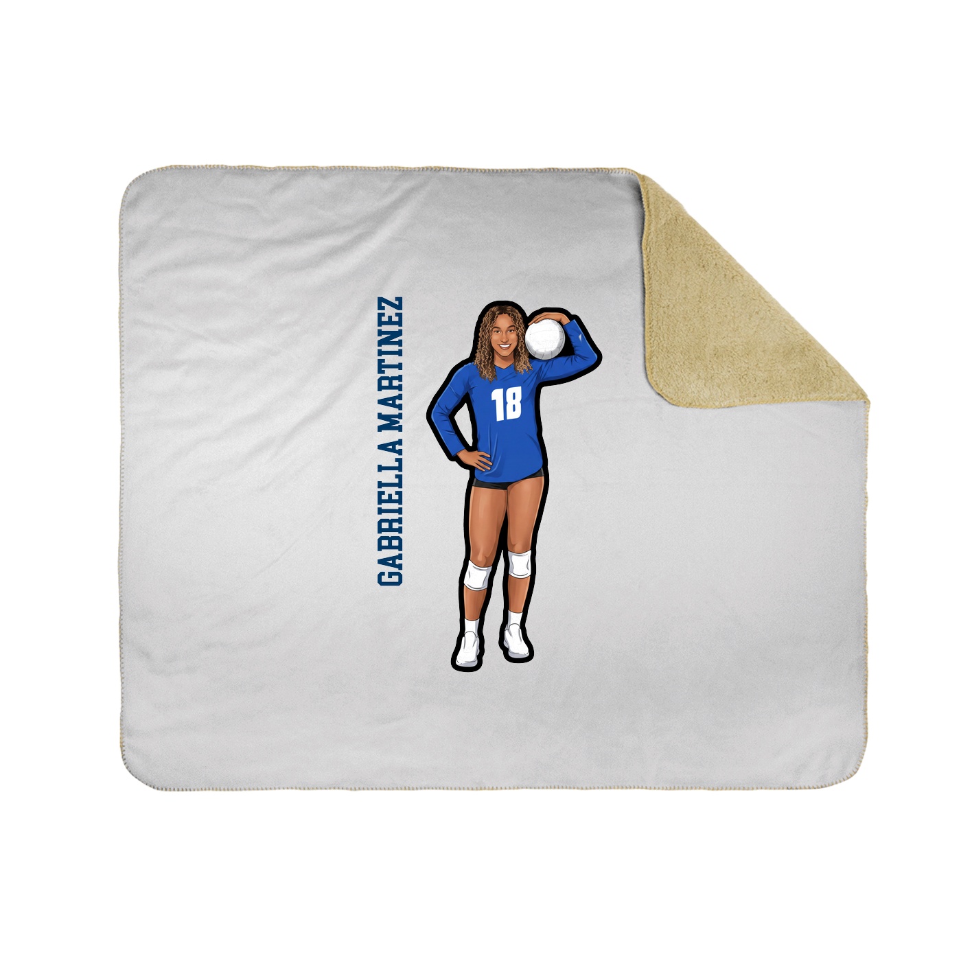 Throw Blanket — Name Vertical in White