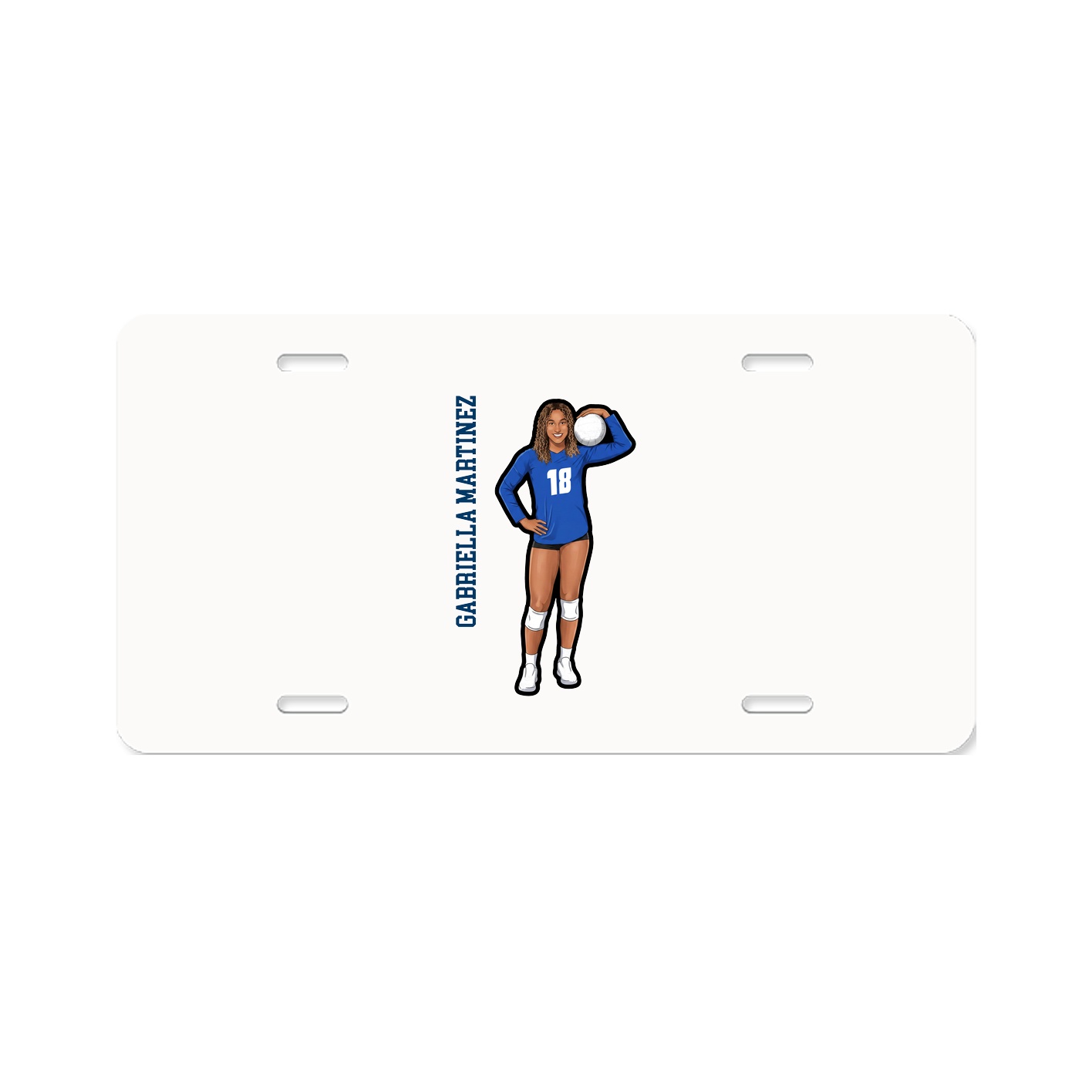 License Plate — Name Vertical in Classic