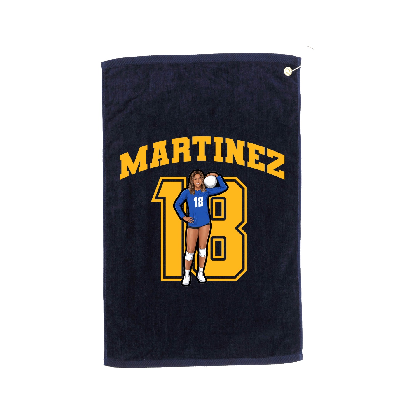 Golf Towel — Number in Navy
