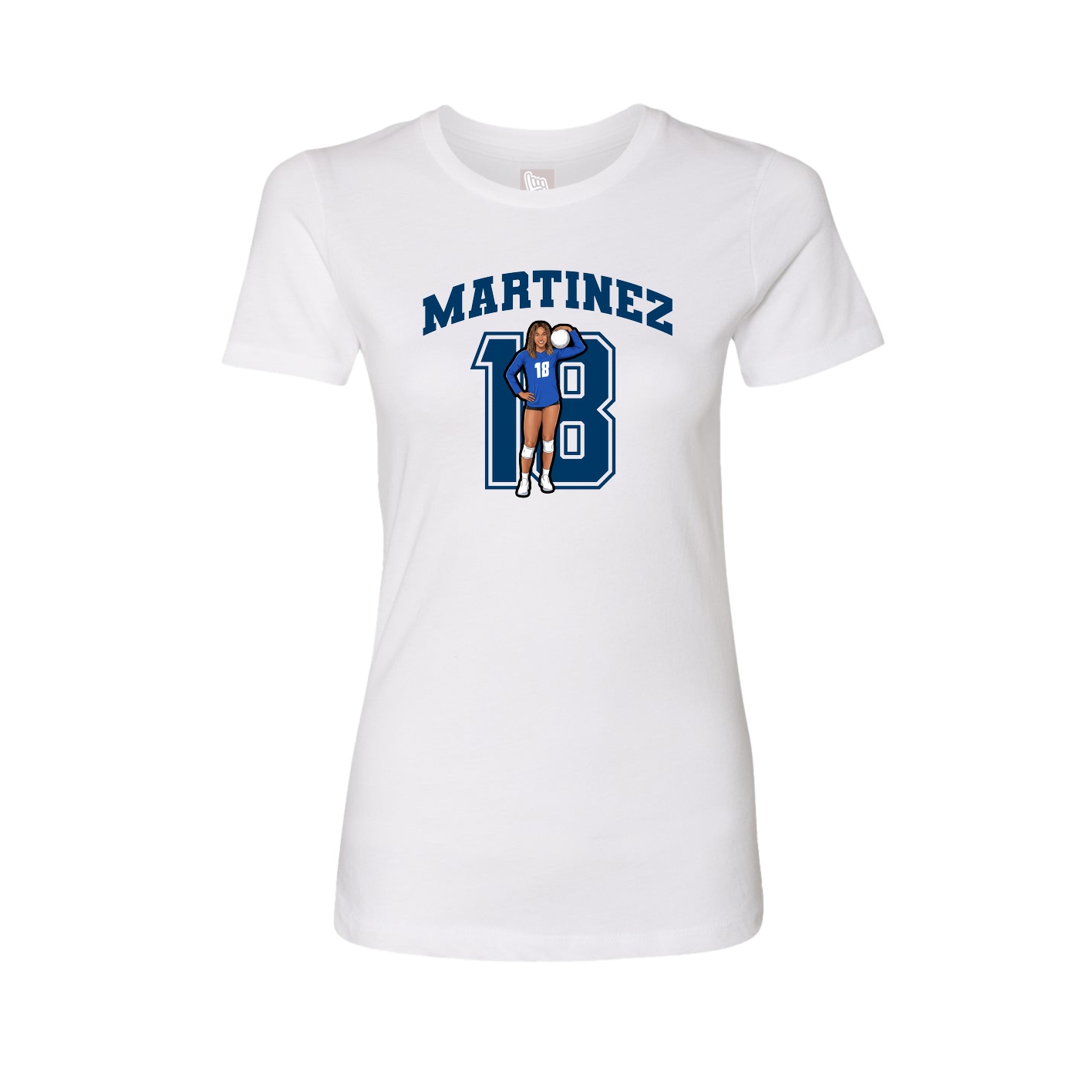 Fitted Women's Tee — Number in White
