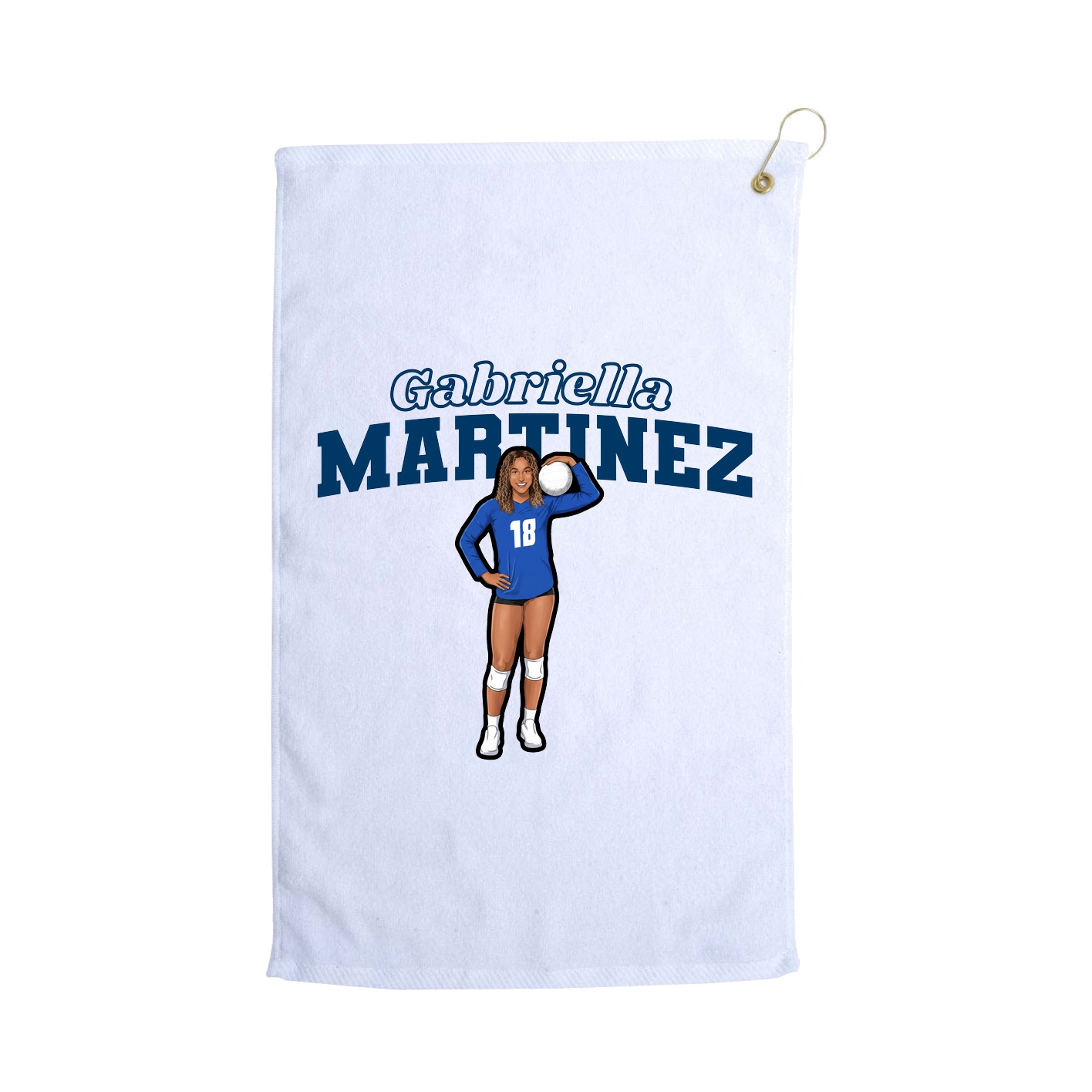 Golf Towel — Name Arch in White