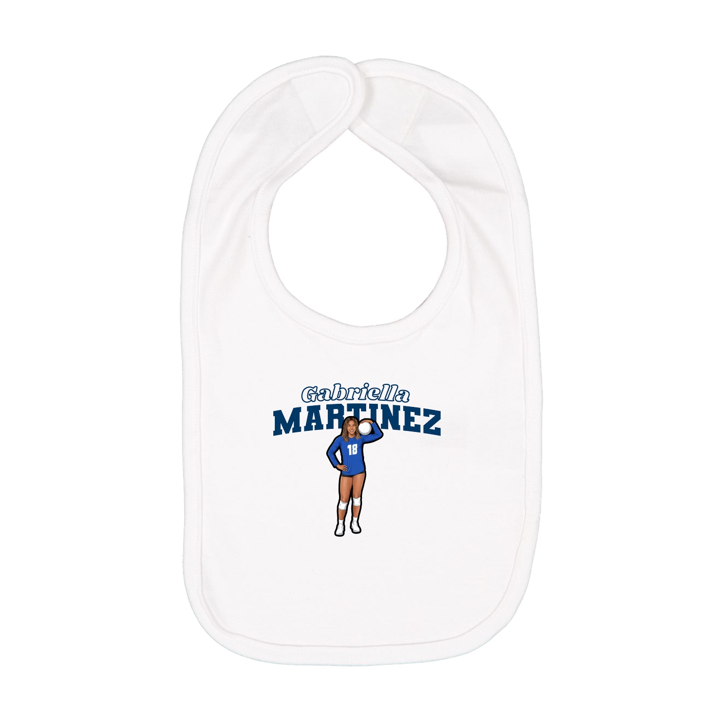 Infant Bib — Name Arch in White