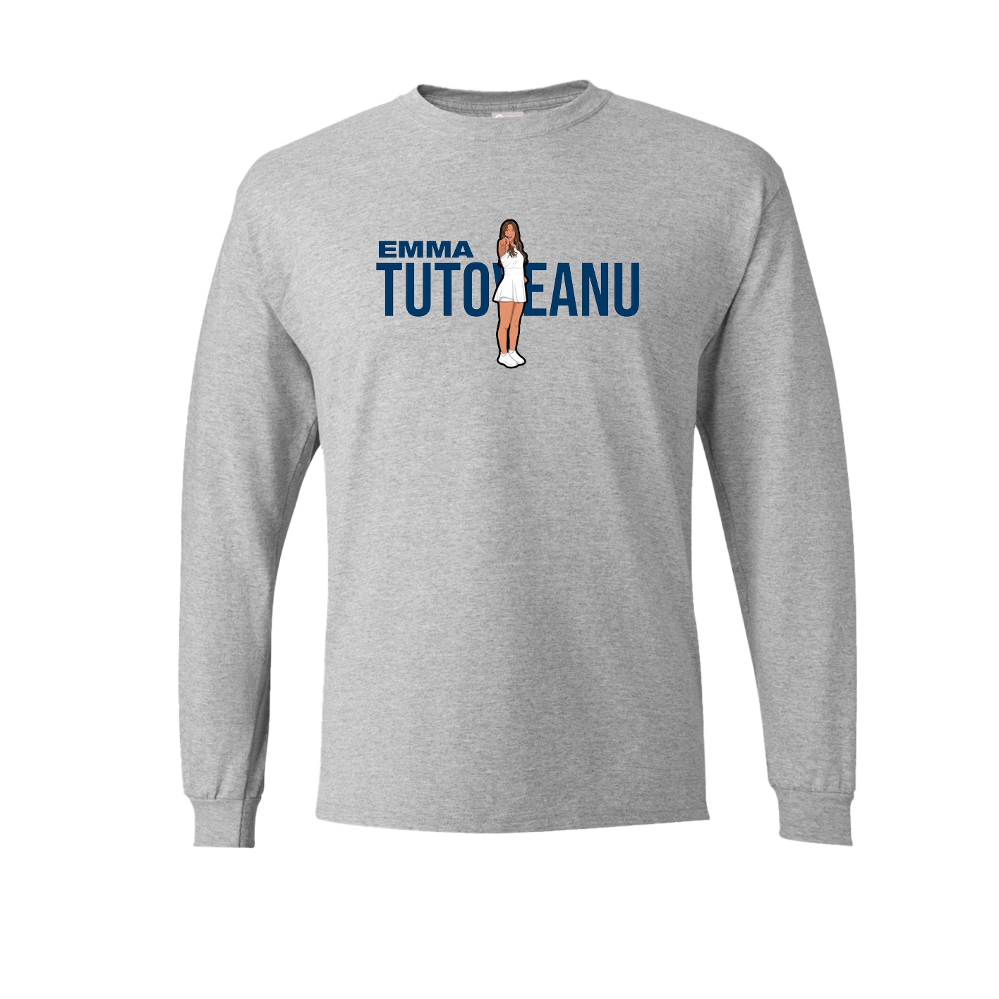 Long Sleeve Tee — Player Name in Grey