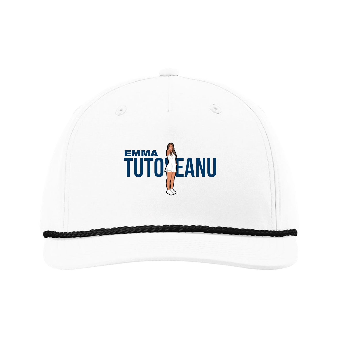 Five-Panel Classic Rope Cap — Player Name in White