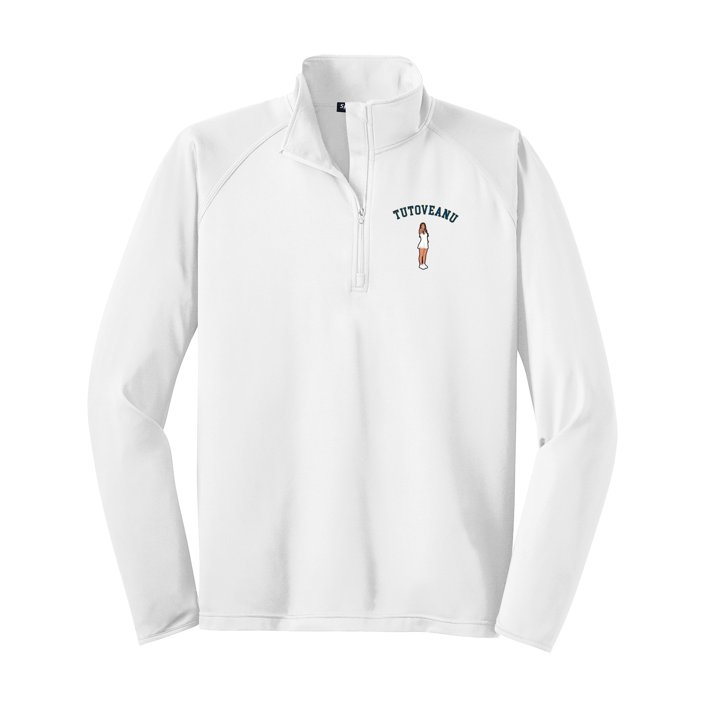 Q-Zip Pullover — Shirsey Arch in White
