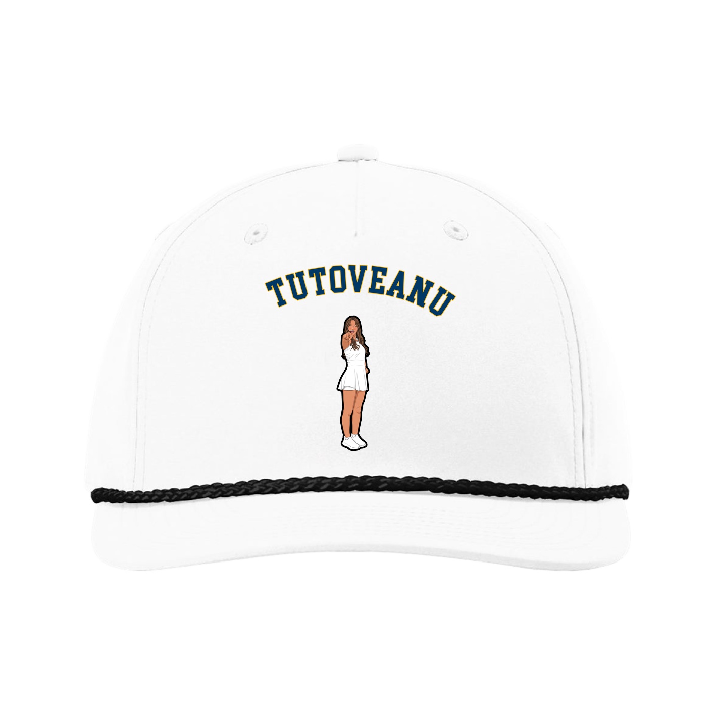 Five-Panel Classic Rope Cap — Shirsey Arch in White