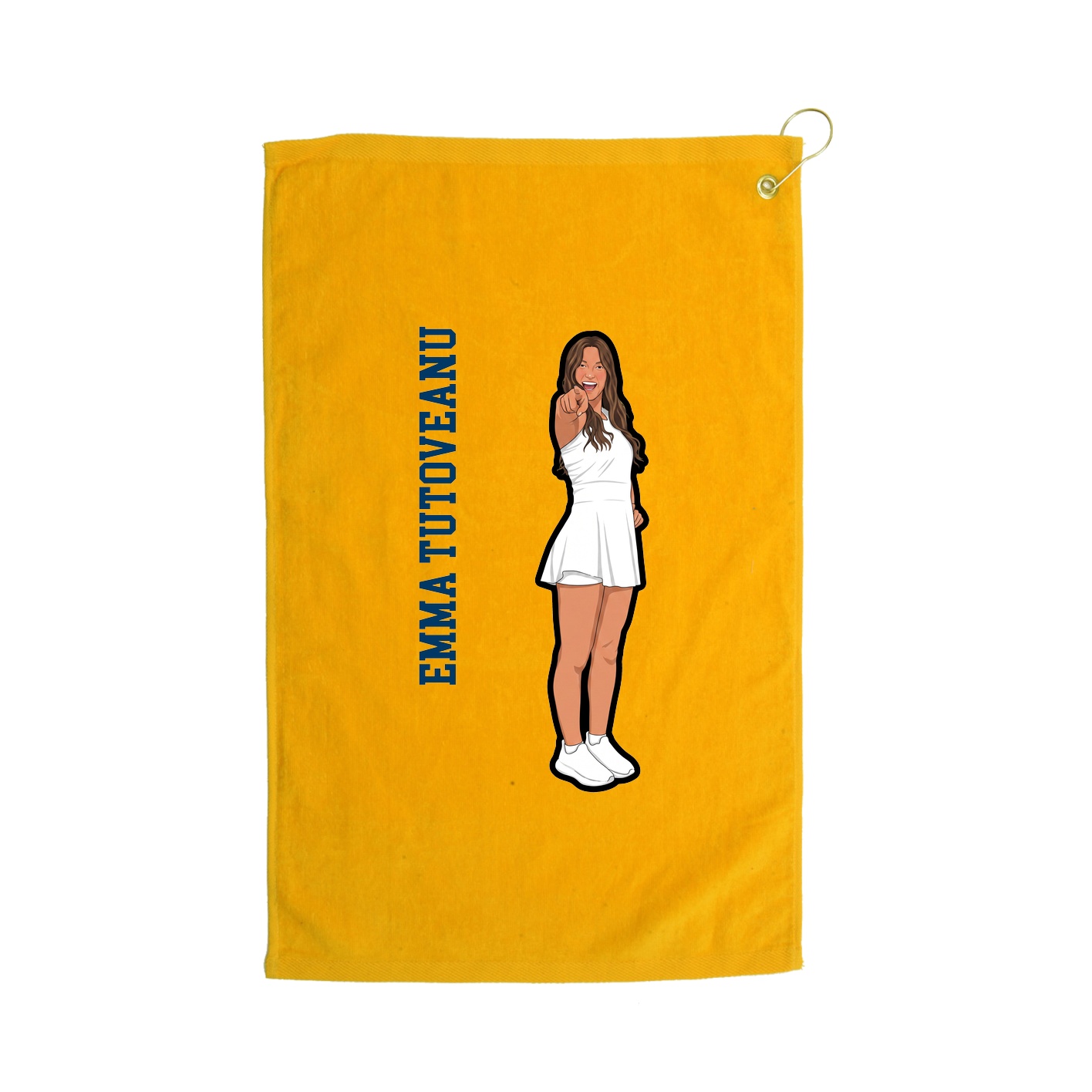 Golf Towel — Name Vertical in Gold