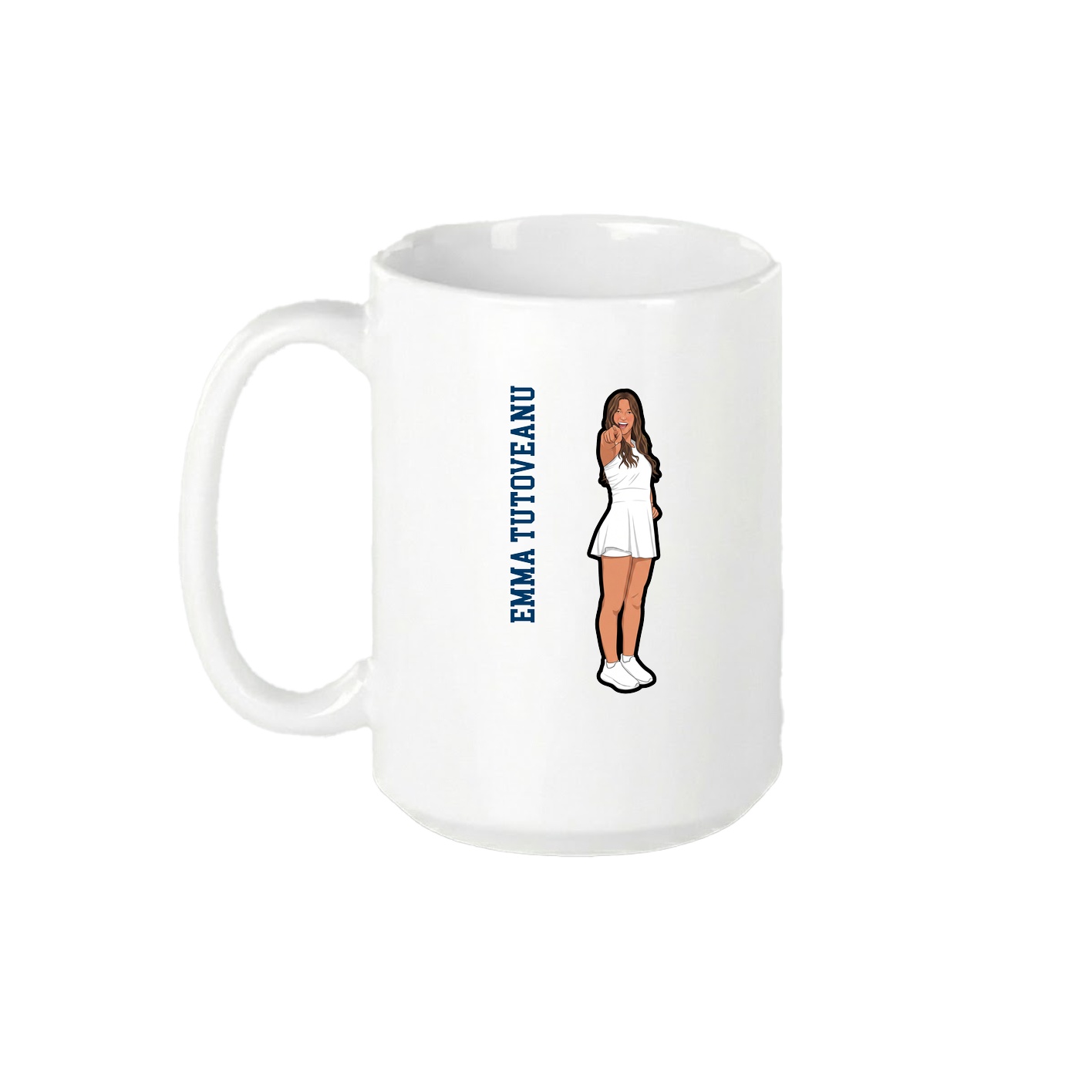 15oz Coffee Mug — Name Vertical in White