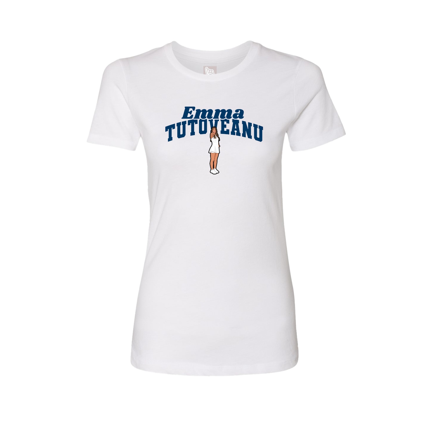 Fitted Women's Tee — Signature Arch in White