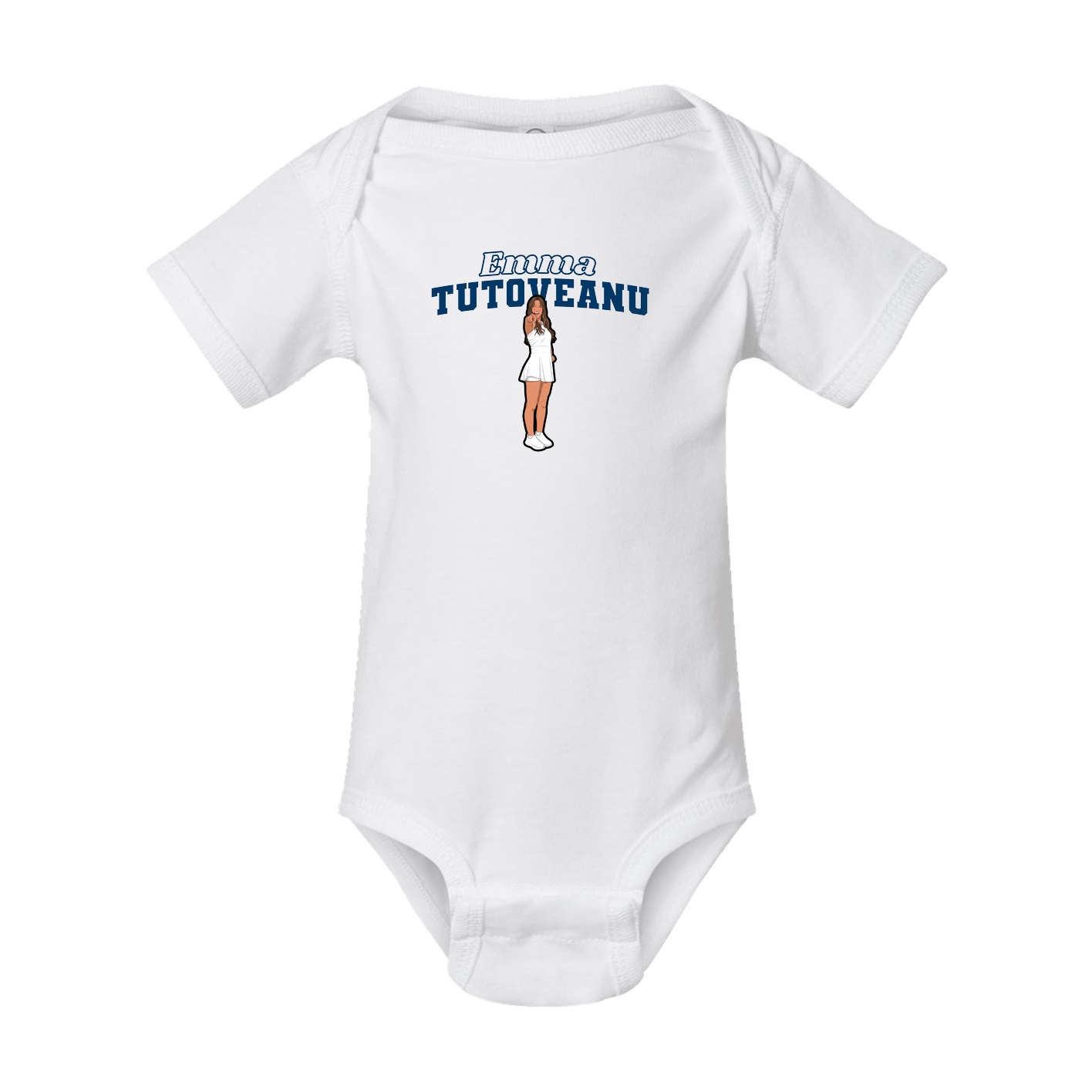 Baby Onesie — Name Arch in White