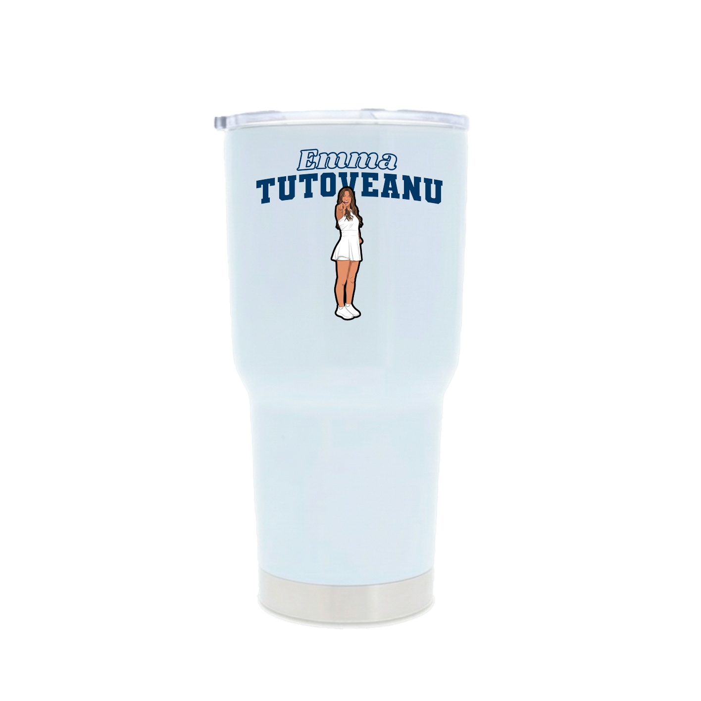 30oz Stainless Steel Tumbler — Name Arch in White