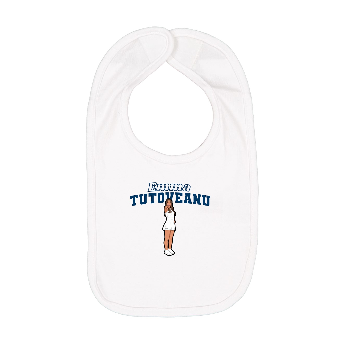 Infant Bib — Name Arch in White