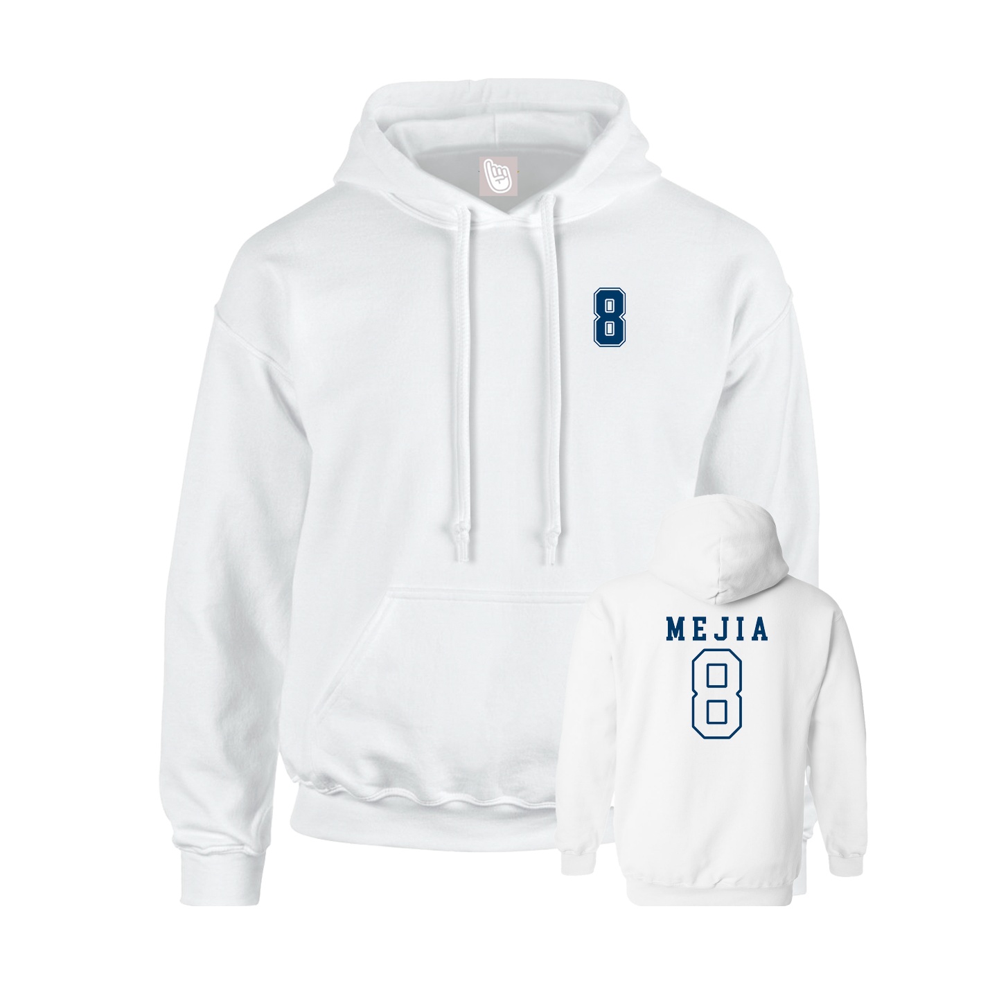 Youth Hoodie — Chest Back in White