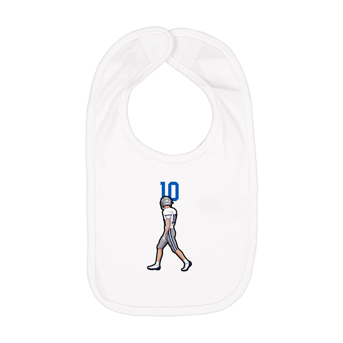 Infant Bib — Number Top in White
