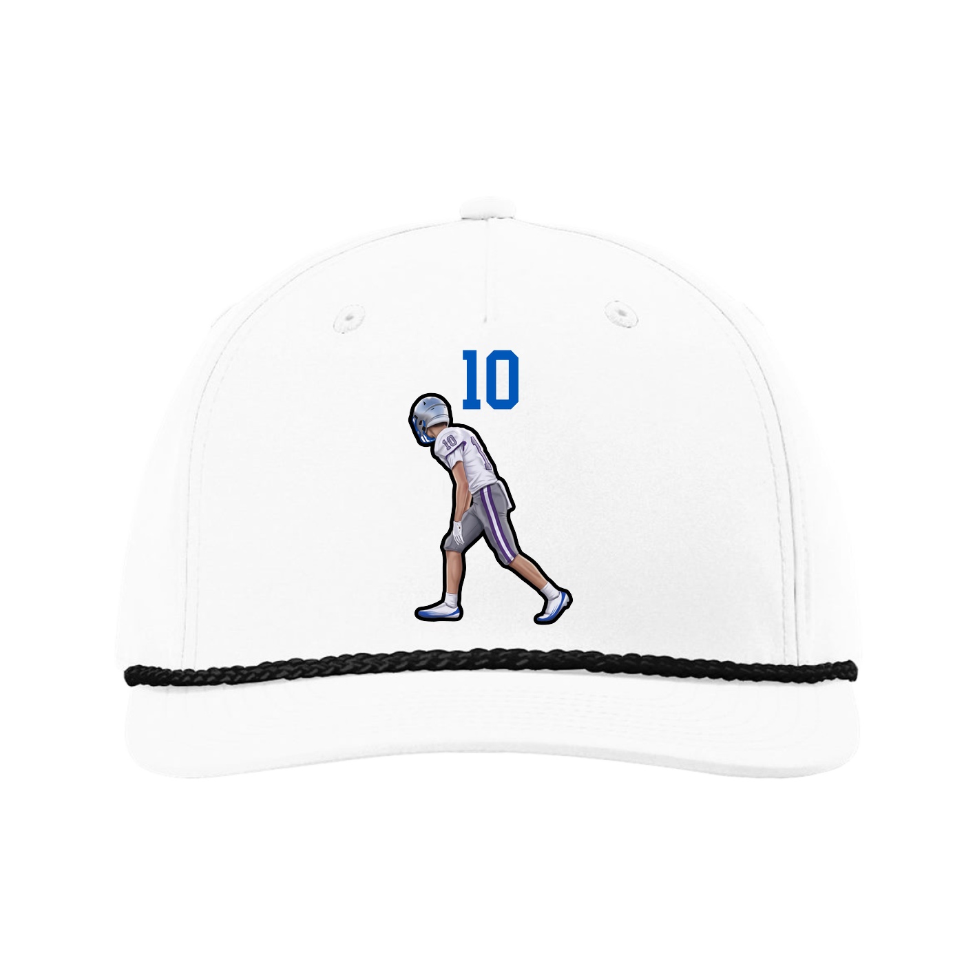 Five-Panel Classic Rope Cap — Number Top in White