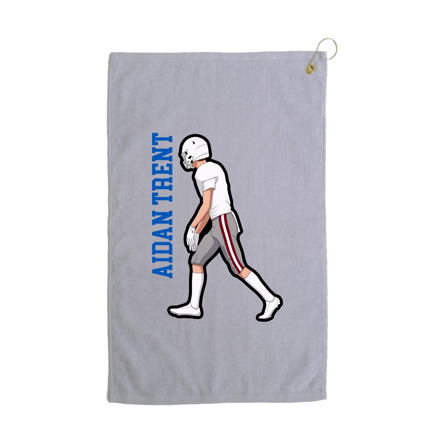 Golf Towel — Name Vertical in Grey