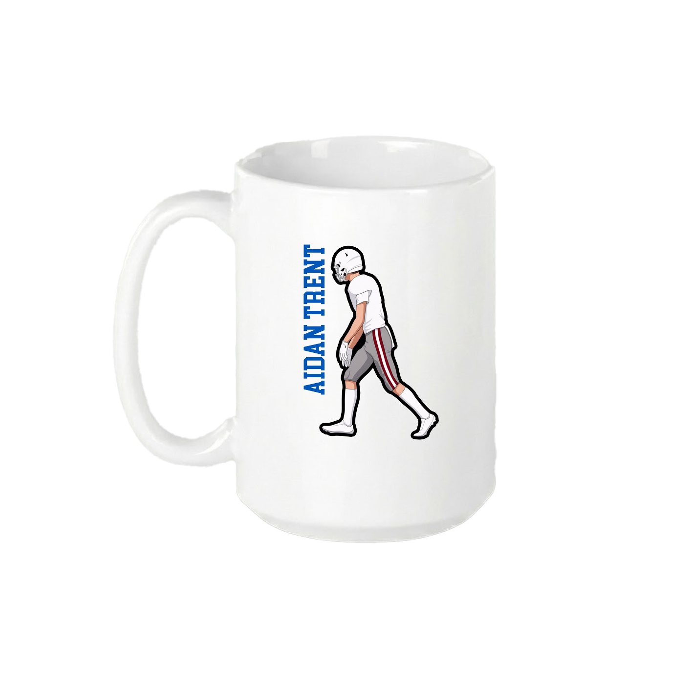 15oz Coffee Mug — Name Vertical in White