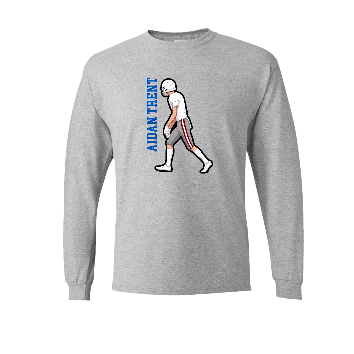 Long Sleeve Tee — Name Vertical in Grey
