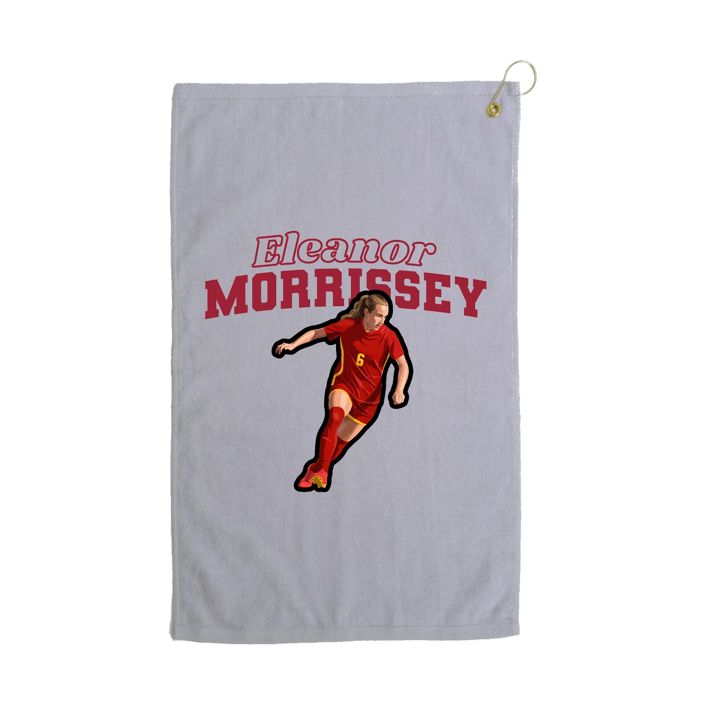 Golf Towel — Name Arch in Grey