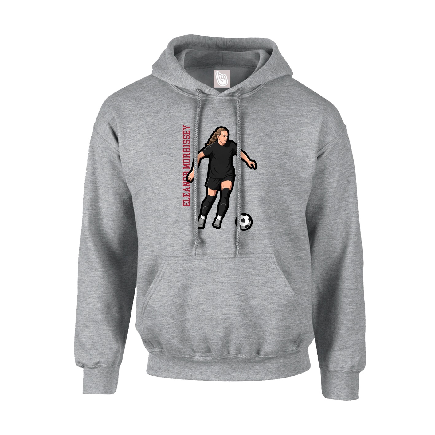 Hoodie — Name Vertical in Grey