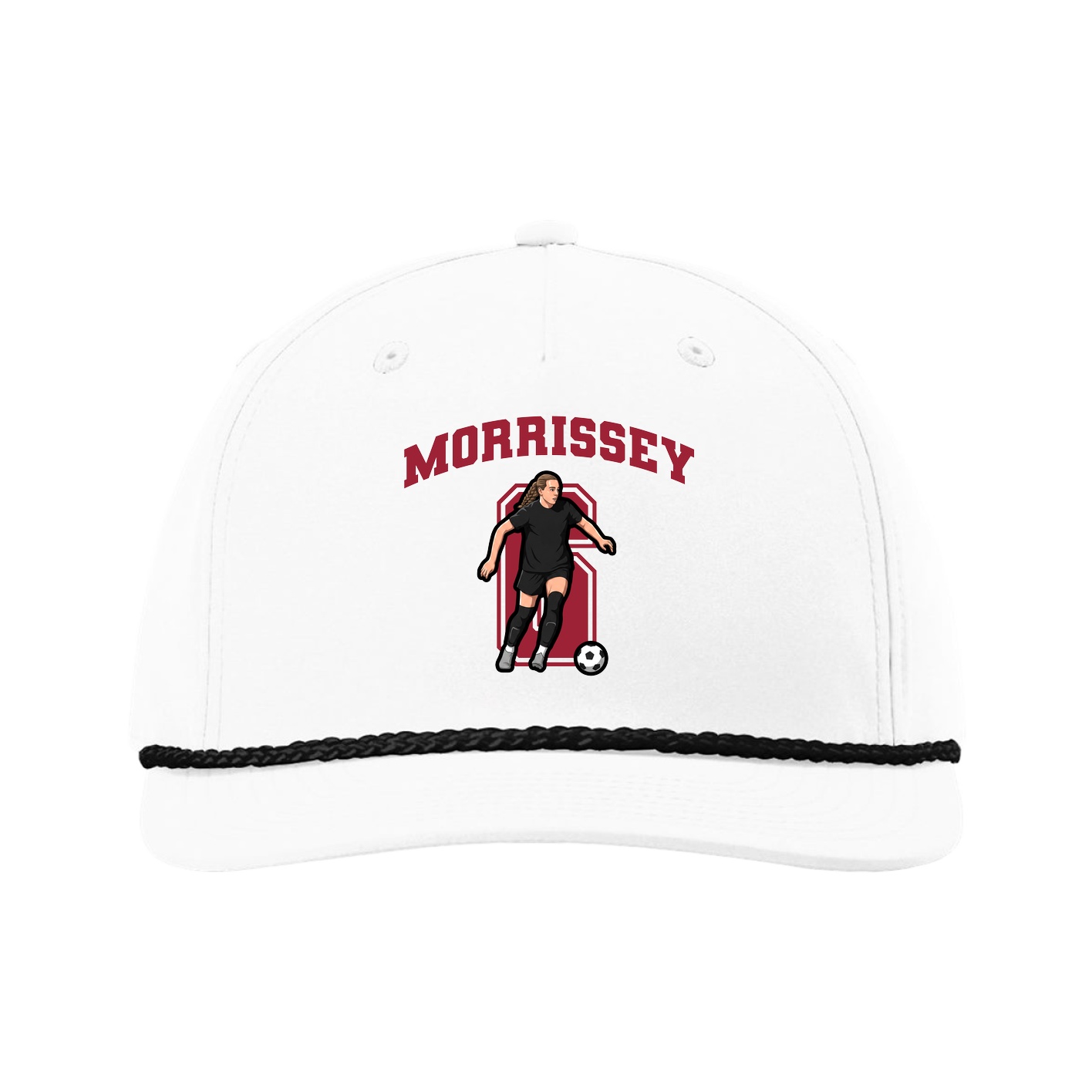 Five-Panel Classic Rope Cap — Number in White
