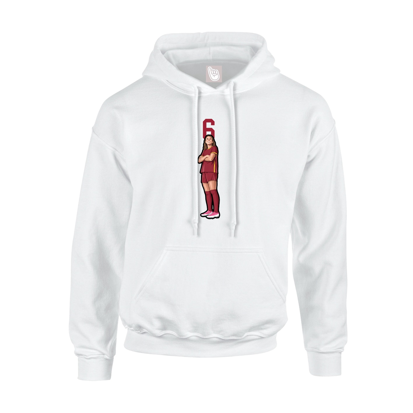 Hoodie — Number Top in White