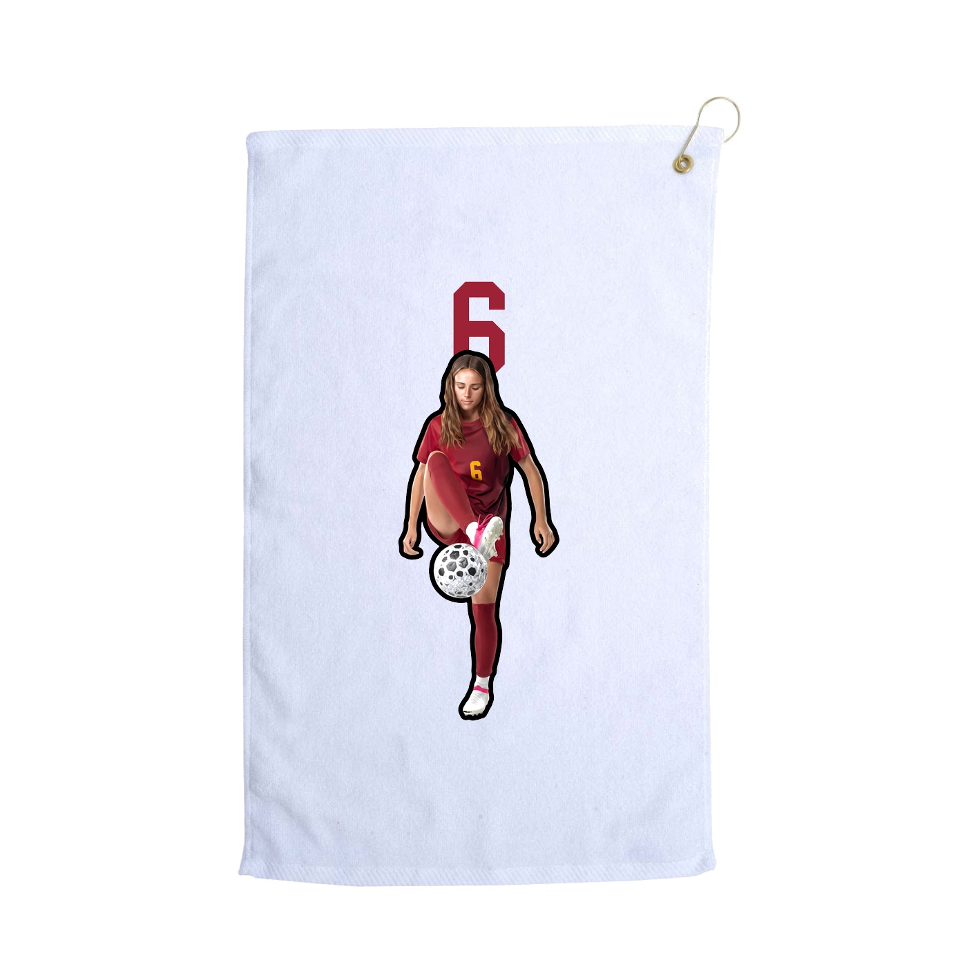 Golf Towel — Number Top in White