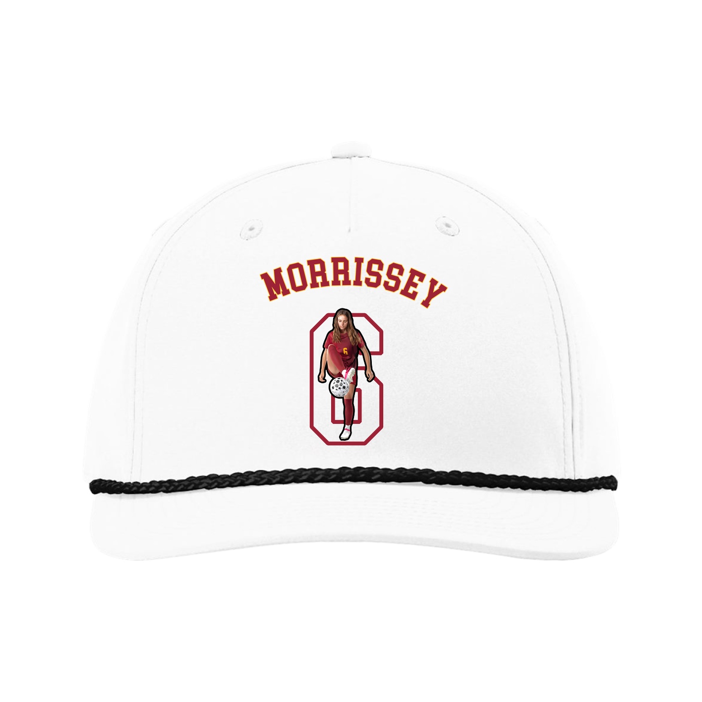 Five-Panel Classic Rope Cap — Shirsey Arch in White