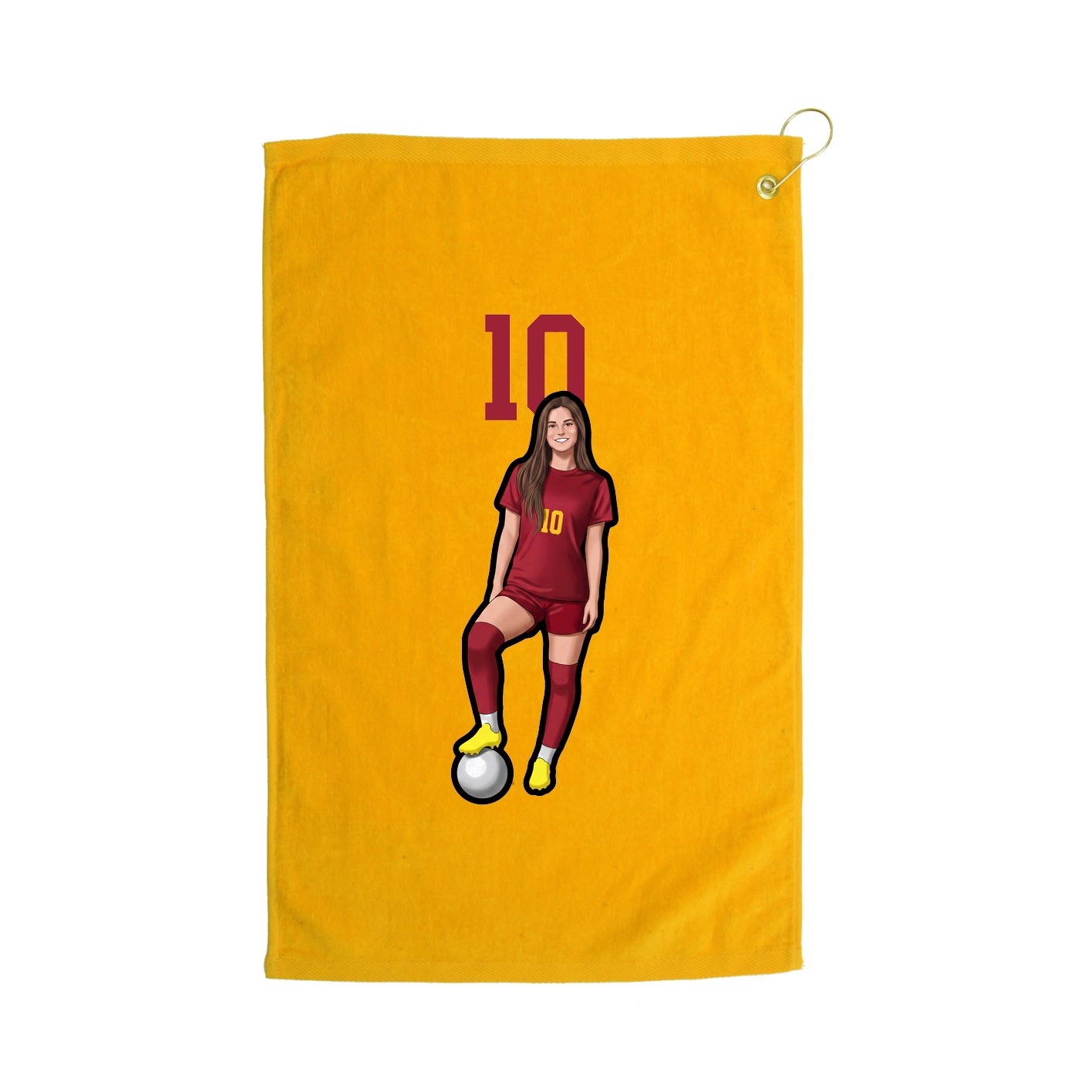 Golf Towel — Number Top in Gold