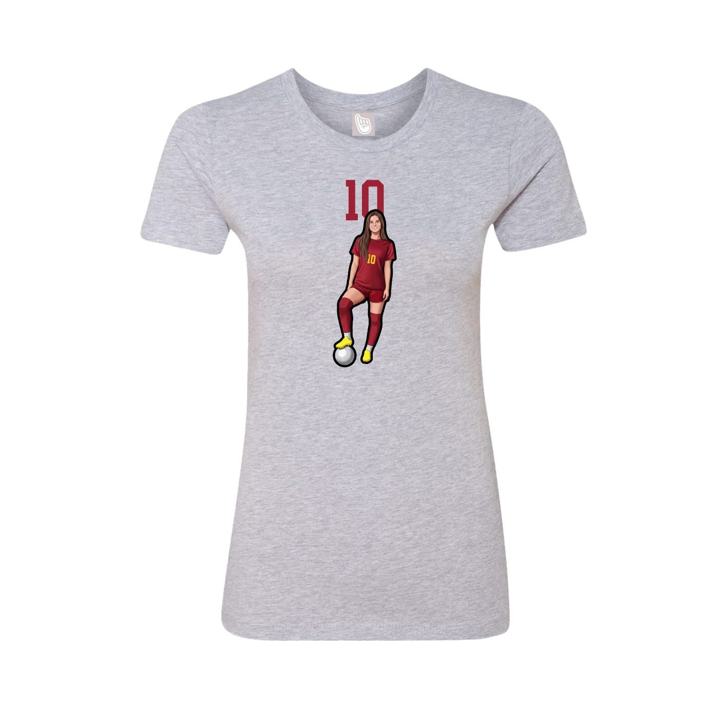 Fitted Women's Tee — Number Top in Grey