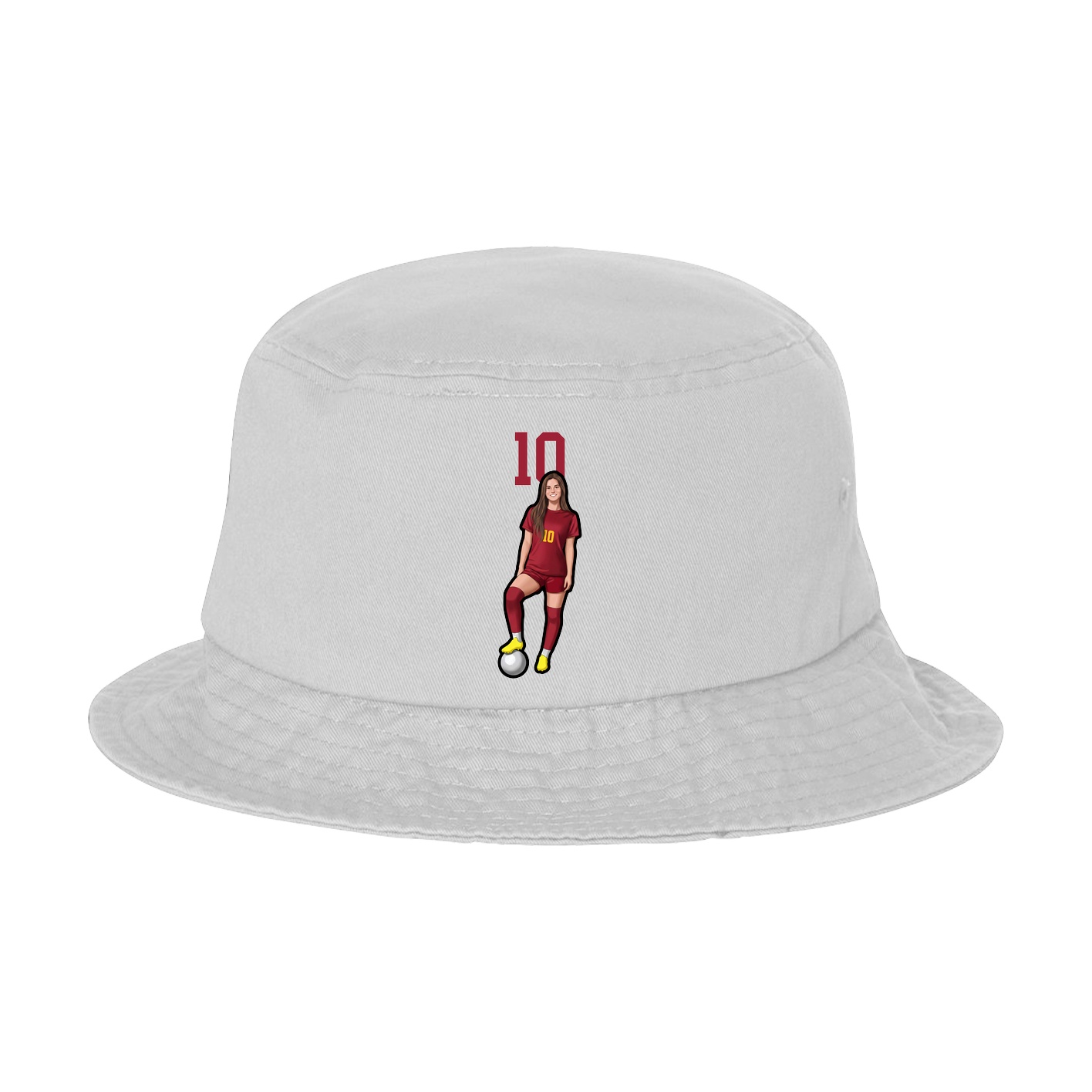 Bucket Cap — Number Top in White