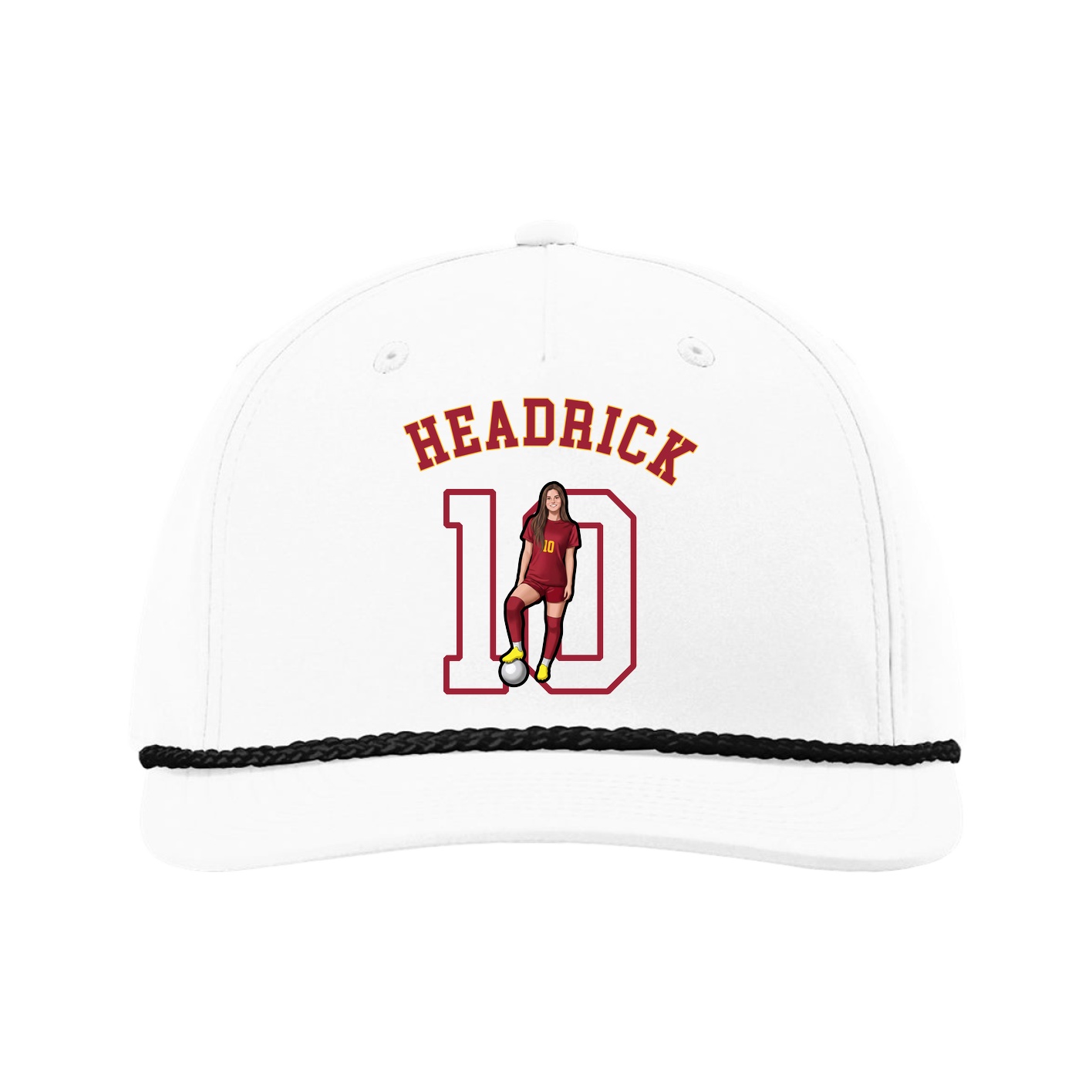 Five-Panel Classic Rope Cap — Shirsey Arch in White