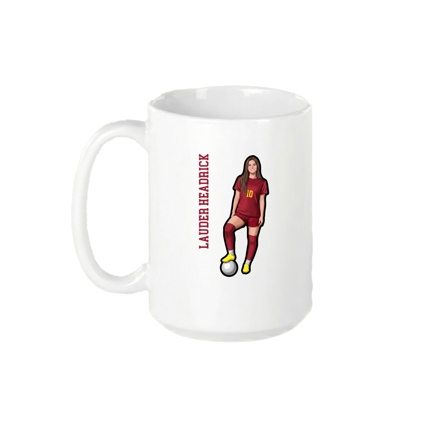 15oz Coffee Mug — Name Vertical in White
