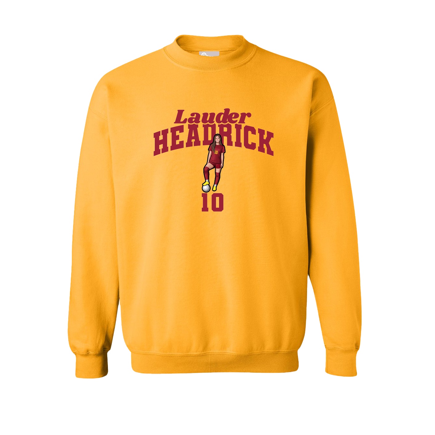 Fleece Crew — Signature Arch in Gold