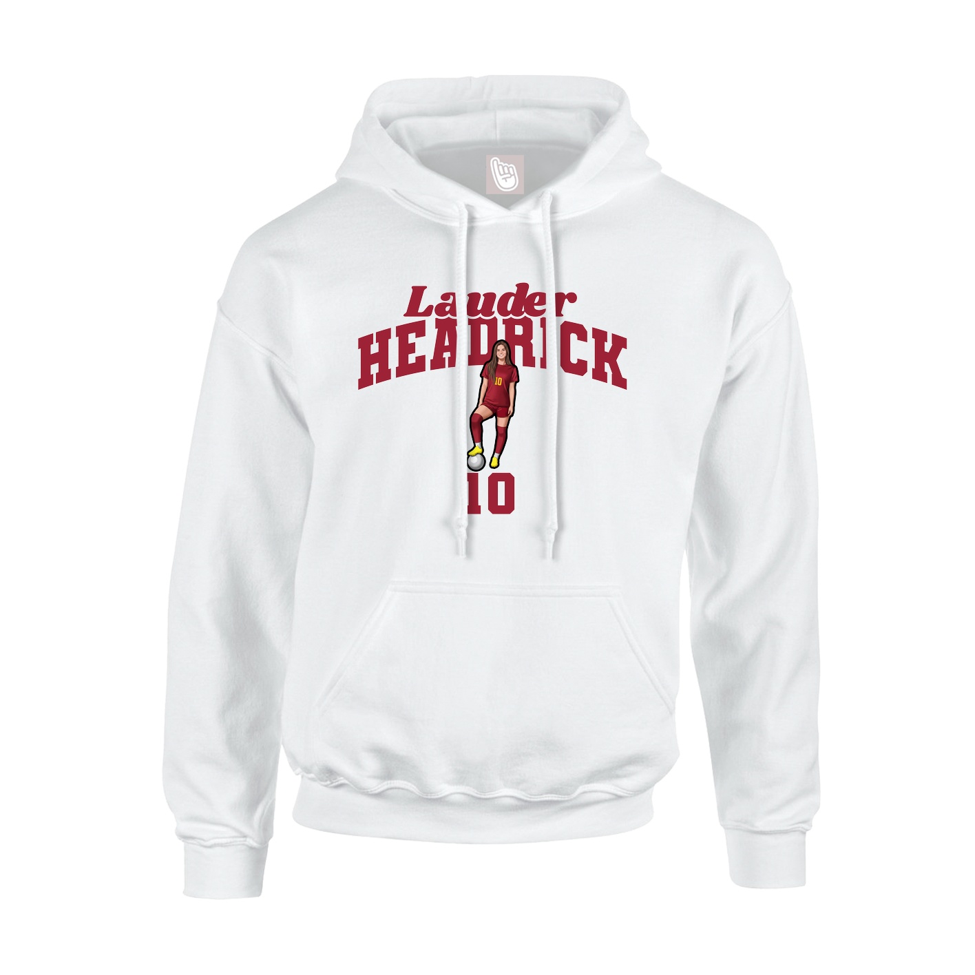 Youth Hoodie — Signature Arch in White