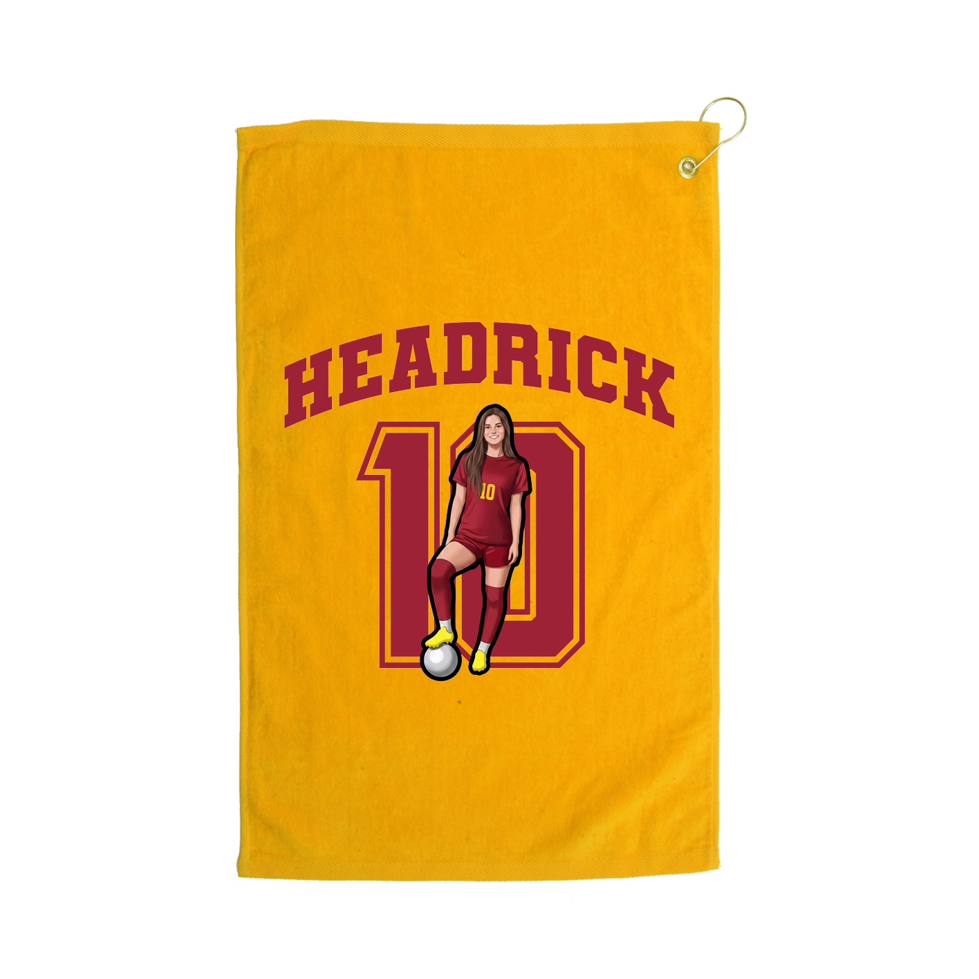 Golf Towel — Number in Gold