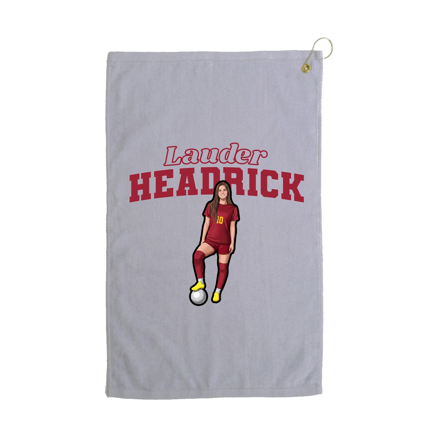 Golf Towel — Name Arch in Grey